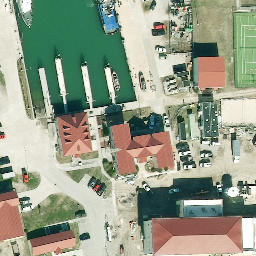 Sand Volleyball Court, NC — aerial view