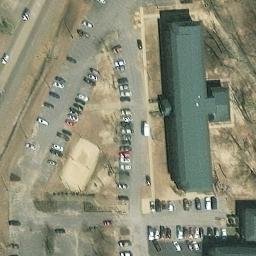 Sand Volleyball Court, Booneville, MS — aerial view