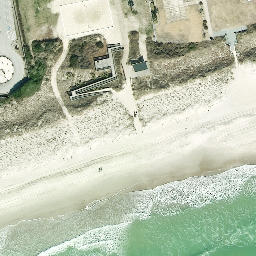 Sand Volleyball Court, Emerald Isle, NC — aerial view