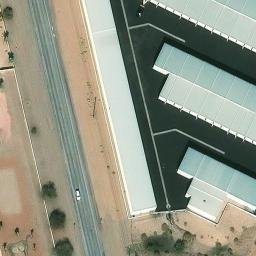 Sand Volleyball Court in Desert Hills, AZ — aerial view