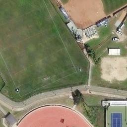 Sand Volleyball Court, Isla Vista, CA — aerial view