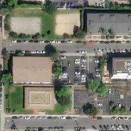 Sand Volleyball Court, Isla Vista, CA — aerial view