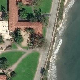 Volleyball Court, University of California-Santa Barbara, CA — aerial view