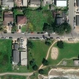 Sand Volleyball Court, Isla Vista, CA — aerial view