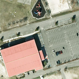 Volleyball Court, Blue Clay Farms, NC — aerial view