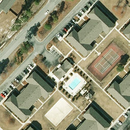 Sand Volleyball Court, Murraysville, NC — aerial view