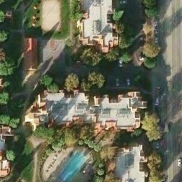 Sand Volleyball Court, Northridge, CA — aerial view