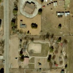 Sand Volleyball Court, Big Bear City, CA — aerial view