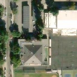 Sand Volleyball Court, Northridge, CA — aerial view