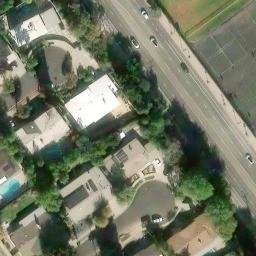 Asphalt Volleyball Court, Los Angeles, CA — aerial view