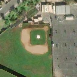 Sand Volleyball Court, Woodland Hills, CA — aerial view
