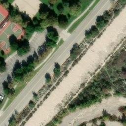 Sand Volleyball Court, Azusa, CA — aerial view