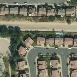 Sand Volleyball Court, Rancho Cucamonga, CA — aerial view