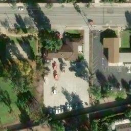 Sand Volleyball Court, Charter Oak, CA — aerial view