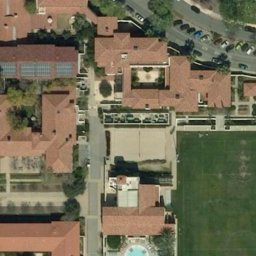 Sand Volleyball Court, Claremont, CA — aerial view
