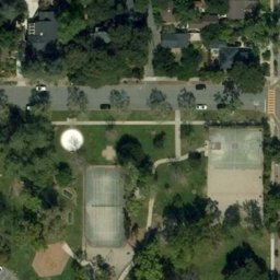 Sand Volleyball Court, Claremont, CA — aerial view