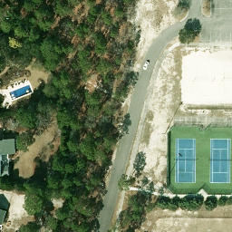 Sand Volleyball Court, NC — aerial view