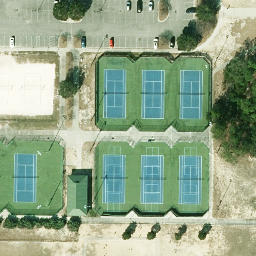 Sand Volleyball Court, NC — aerial view
