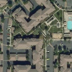 Sand Volleyball Court, Rancho Cucamonga, CA — aerial view
