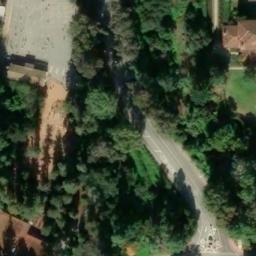 Sand Volleyball Court, Bel Air, CA — aerial view