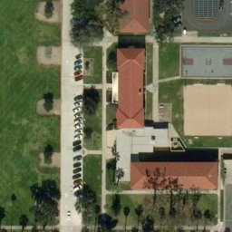 Sand Volleyball Court, Redlands, CA — aerial view