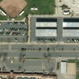 Sand Volleyball Court, Loma Linda, CA — aerial view