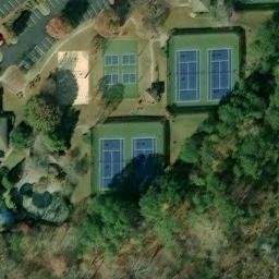 Sand Volleyball Court, GA — aerial view