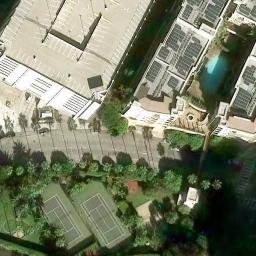 Sand Volleyball Court, Los Angeles, CA — aerial view