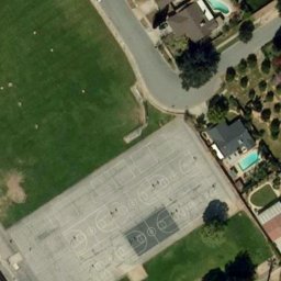 Sand Volleyball Court, Redlands, CA — aerial view