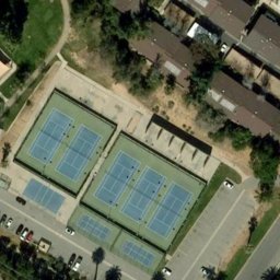 Sand Volleyball Court, Redlands, CA — aerial view