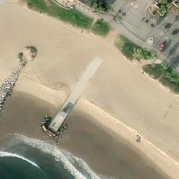 Sand Volleyball Court, Pacific Palisades, CA — aerial view