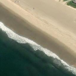 Sand Volleyball Court, Pacific Palisades, CA — aerial view