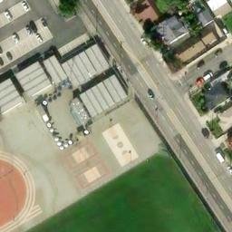 Sand Volleyball Court, Sawtelle, CA — aerial view