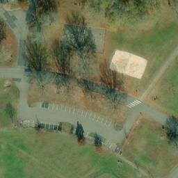 Sand Volleyball Court, Athens-Clarke County unified government (balance), GA — aerial view