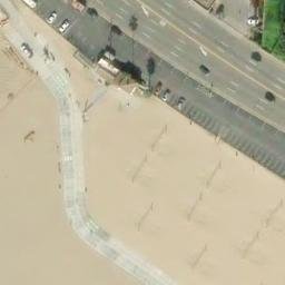 Sand Volleyball Court, Los Angeles, CA — aerial view