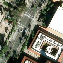 Sand Volleyball Court, Vermont Square, CA — aerial view