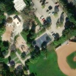Sand Volleyball Court, Sawtelle, CA — aerial view