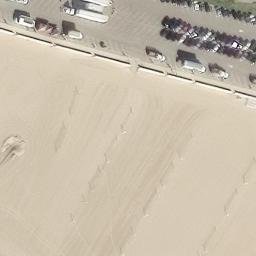 Sand Volleyball Court, Malibu, CA — aerial view