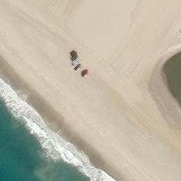 Sand Volleyball Court, Malibu, CA — aerial view