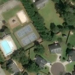 Sand Volleyball Court, GA — aerial view