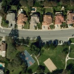 Sand Volleyball Court, Chino Hills, CA — aerial view