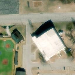 Sand Volleyball Court, Durant, OK — aerial view