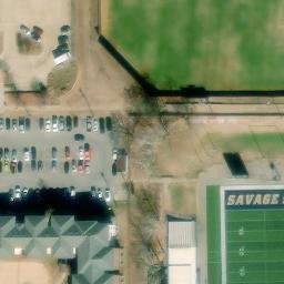 Sand Volleyball Court, Durant, OK — aerial view