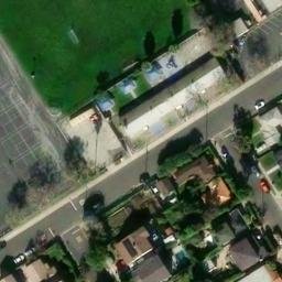 Volleyball Court, Los Angeles, CA — aerial view