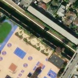 Sand Volleyball Court, Culver City, CA — aerial view
