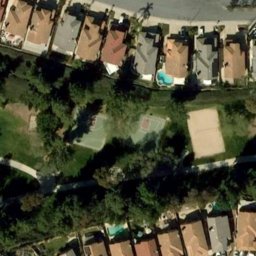 Sand Volleyball Court, Chino Hills, CA — aerial view
