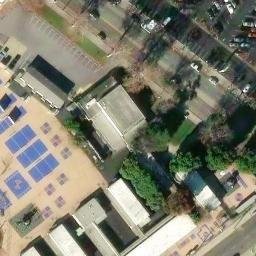 Sand Volleyball Court, Culver City, CA — aerial view
