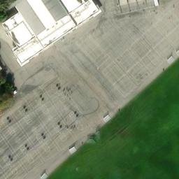 Volleyball Court, Los Angeles, CA — aerial view
