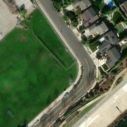 Volleyball Court, Los Angeles, CA — aerial view