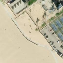 Sand Volleyball Court, Los Angeles, CA — aerial view